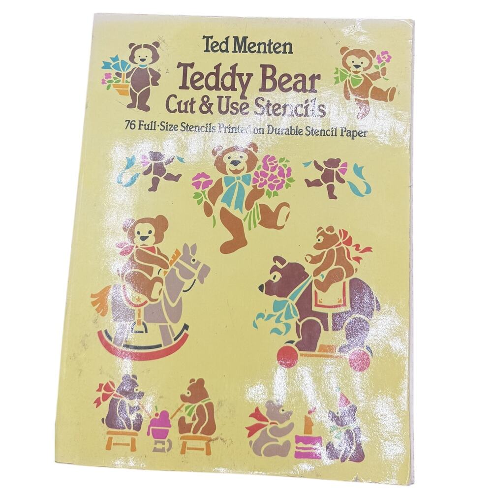 🧸 Ted Menten Teddy Bear Stencils Vintage 1983 Craft Book Retro Dover Paperbacks